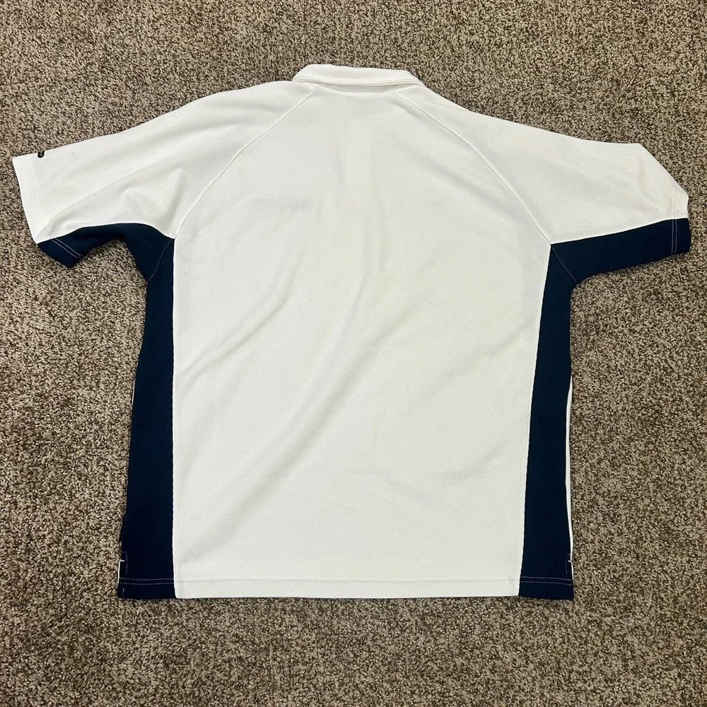 Vintage Nike Team UConn Huskies Polo Shirt Mens XL White Embroidered Dri-FIT